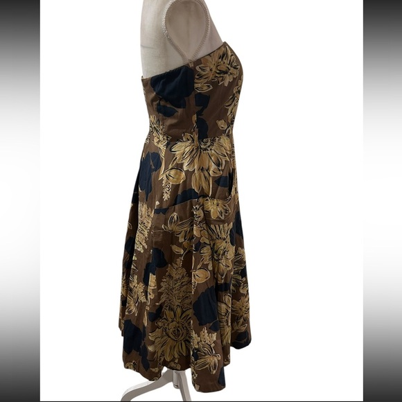 Anthropologie Plenty by Tracy Reese Floral Strapless Dress in Brown and Black - Picture 5 of 7